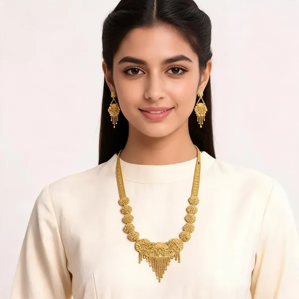 Gold_Micro_Gold_Floral_Necklace_Set_With_Earrings_For_Women