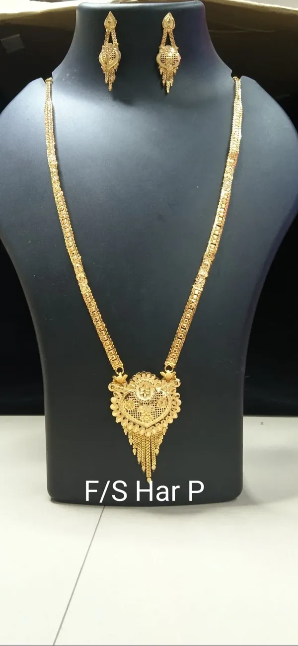 Gold_Micro_Gold_Traditional_Necklace_And_Earrings_Set_For_Women