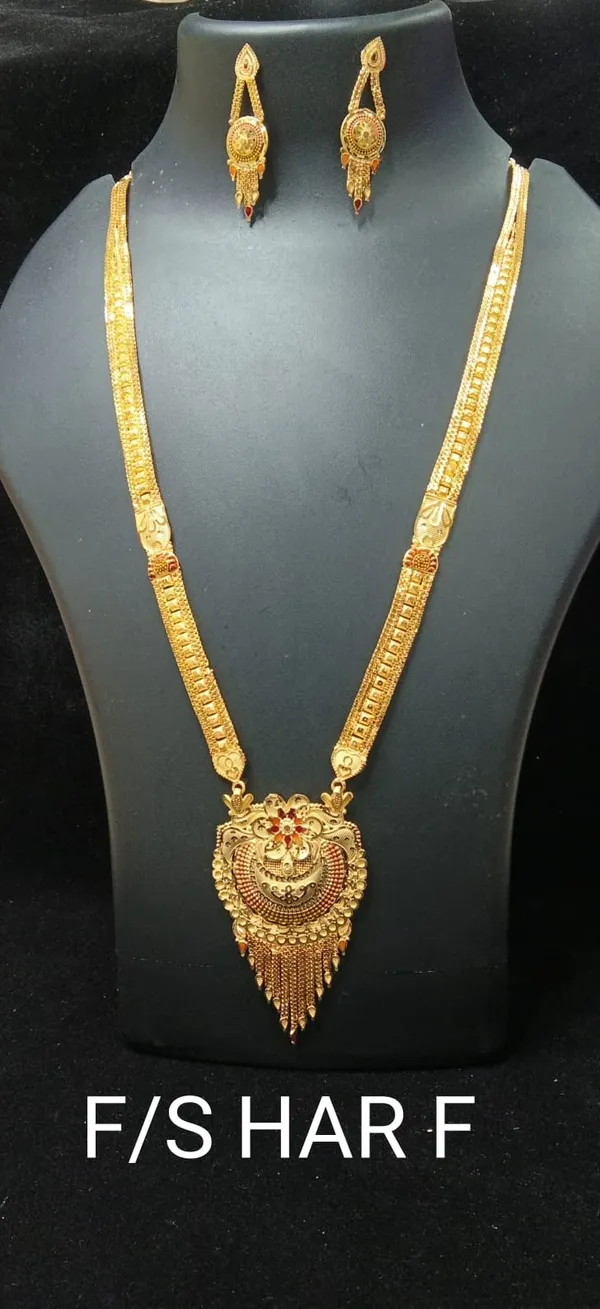 Gold_Micro_Gold_Traditional_Necklace_And_Earring_Set_For_Women