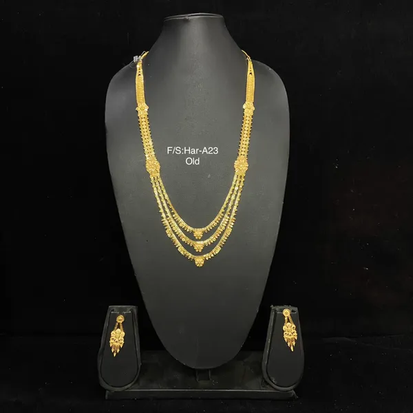 Gold_Tone_Layered_Necklace_And_Earring_Set_for_Women