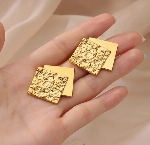 Gold_Tone_Textured_Square_Earrings_for_Women
