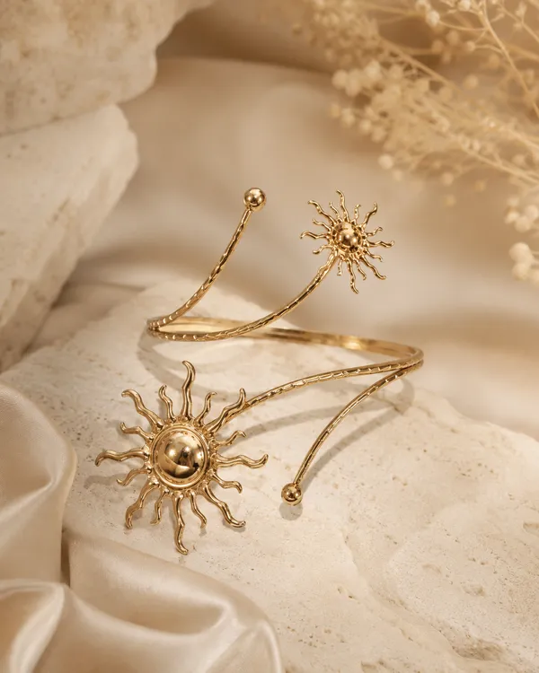 Gold_Tone_Sun_Motif_Arm_Cuff_Bracelet_for_Women