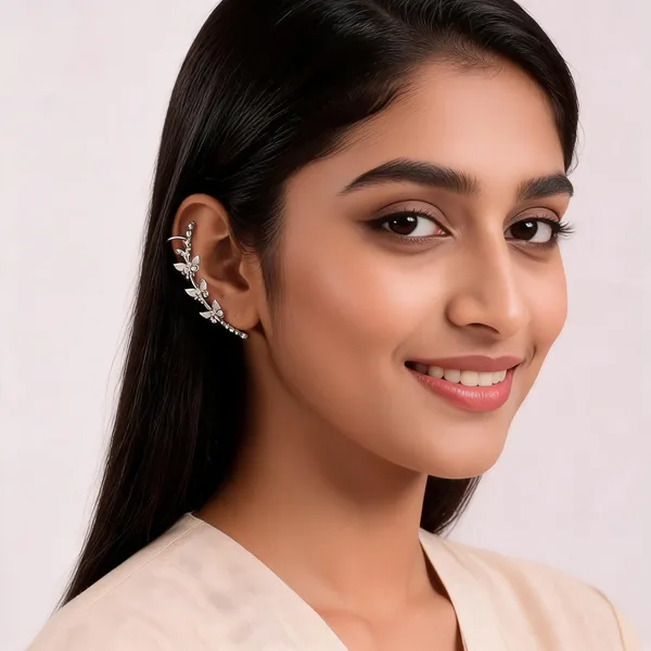 Silver_Tone_Floral_Ear_Cuff_Earring_for_Women