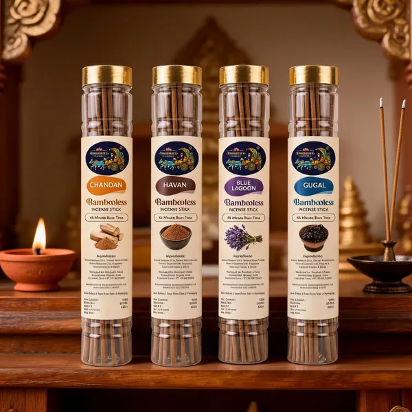 Swadesh's_Carts_Gir_Cow_Dung_Bambooless_Agarbatti_Combo_Pack_|_Chandan,_Blue_Lagoon,_Gugal_&_Havan_Fragrances_|_Bamboo_Free_|_Charcoal_Free_|_Long_Lasting_Premium_Incense_Sticks_|_Ideal_for_Pooja,_Meditation_&_Spiritual_Rituals