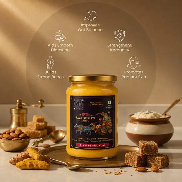 Swadesh's_Carts_A2_Desi_Cow_Ghee_Lab_Tested_|_500g_x_2_Jar_|_Bilona_Method_|_Pure_Desi_Ghee_|_Made_from_A2_Milk_|_Natural_&_Preservative_Free