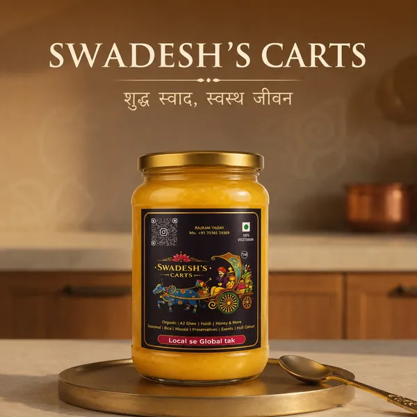 Swadesh's_Carts_A2_Gir_Cow_Ghee_Lab_Tested_|_500g_x_2_Jar_|_Bilona_Method_|_Pure_Desi_Ghee_|_Made_from_A2_Milk_|_Natural_&_Preservative_Free
