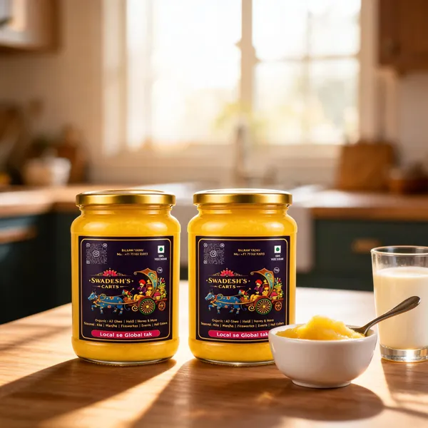Swadesh's_Carts_A2_Gir_Cow_Ghee_Lab_Tested_|_500g_x_2_Jar_|_Bilona_Method_|_Pure_Desi_Ghee_|_Made_from_A2_Milk_|_Natural_&_Preservative_Free