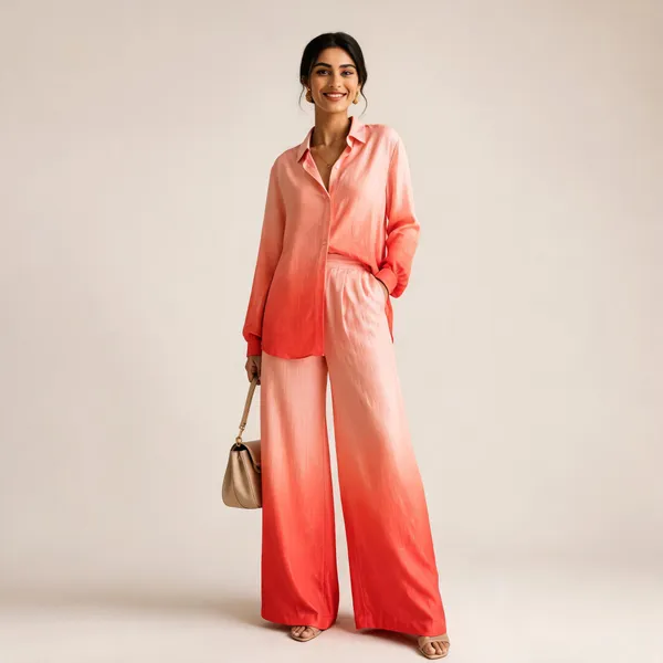 Pink_Satin_Relaxed_Shirt_Wide_Leg_Co_Ord_Set_For_Women