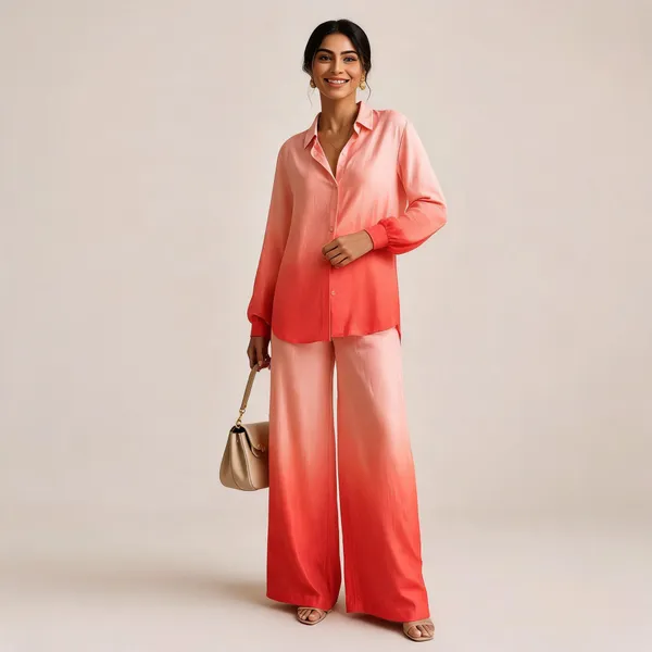 Pink_Satin_Relaxed_Shirt_Wide_Leg_Co_Ord_Set_For_Women