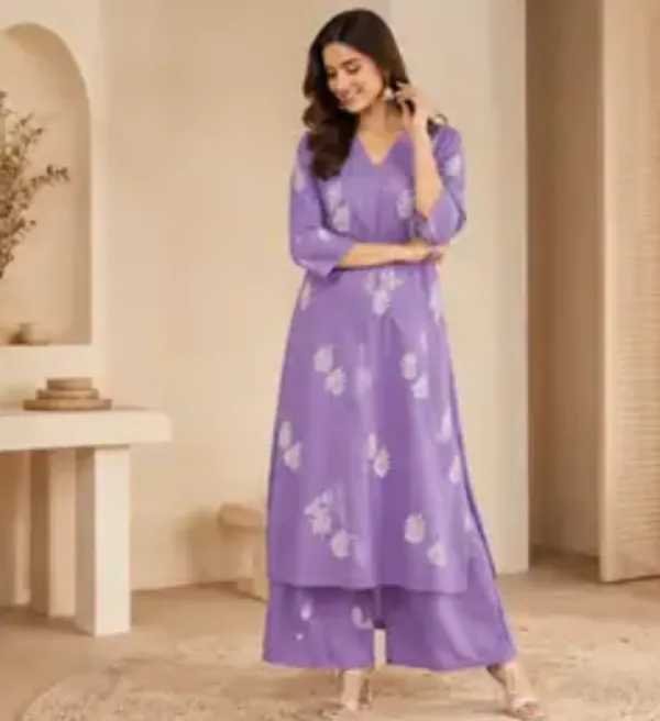 Purple_Cotton_Flared_Printed_Kurta_Co_Ord_Set_For_Women