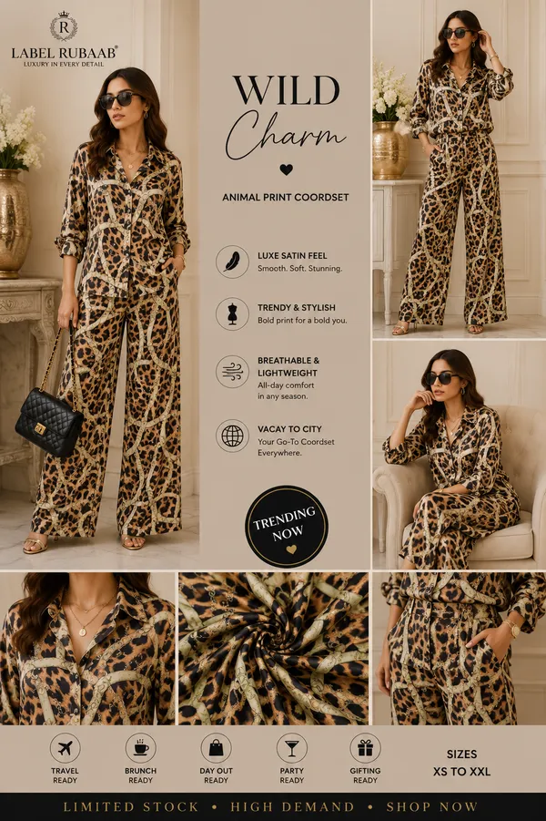 Brown_Satin_Relaxed_Animal_Print_Co_Ord_Set_For_Women