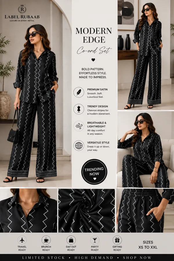 Black_American_Crepe_Zigzag_Print_Shirt_Wide_Leg_Co_Ord_Set_For_Women
