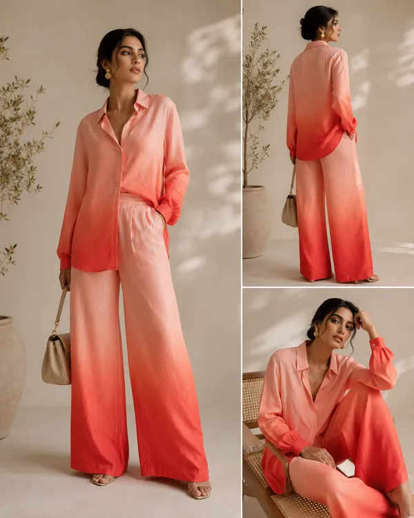 Pink_Satin_Relaxed_Shirt_Wide_Leg_Co_Ord_Set_For_Women