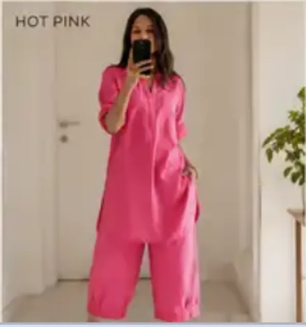Hot_Pink_Cotton_Relaxed_Wide_Leg_Jumpsuit_For_Women