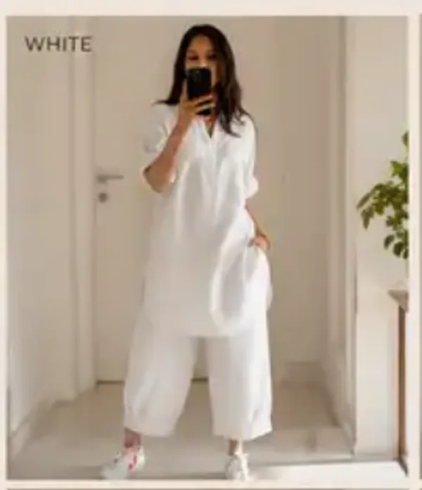 White_Cotton_Relaxed_Shirt_Wide_Leg_Co_Ord_Set_For_Women