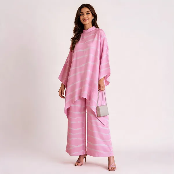 Pink_Muslin_Striped_High_Neck_Wide_Leg_Co_Ord_Set_For_Women
