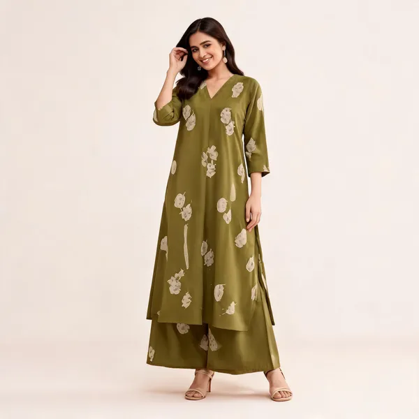 Olive_Green_Cotton_Relaxed_Kurta_Co_Ord_Set_For_Women