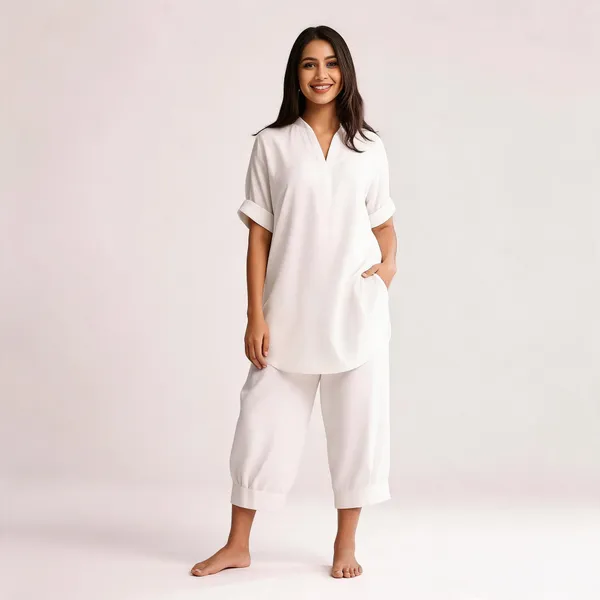 White_Cotton_Relaxed_Shirt_Wide_Leg_Co_Ord_Set_For_Women