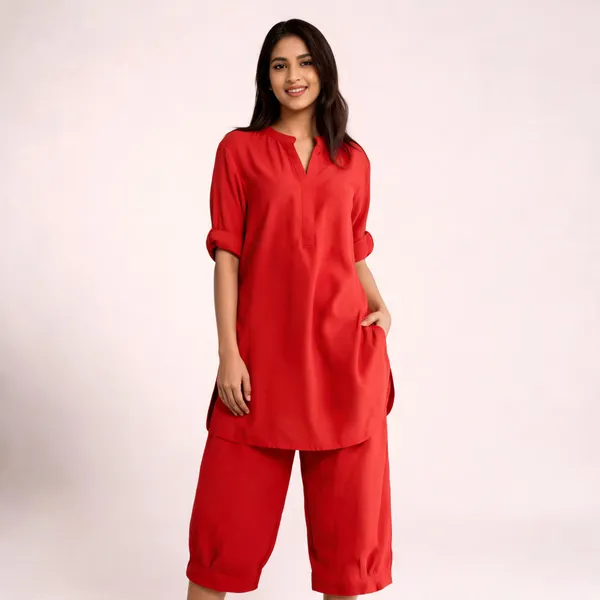 Red_Cotton_Relaxed_Long_Sleeve_Co_Ord_Set_For_Women