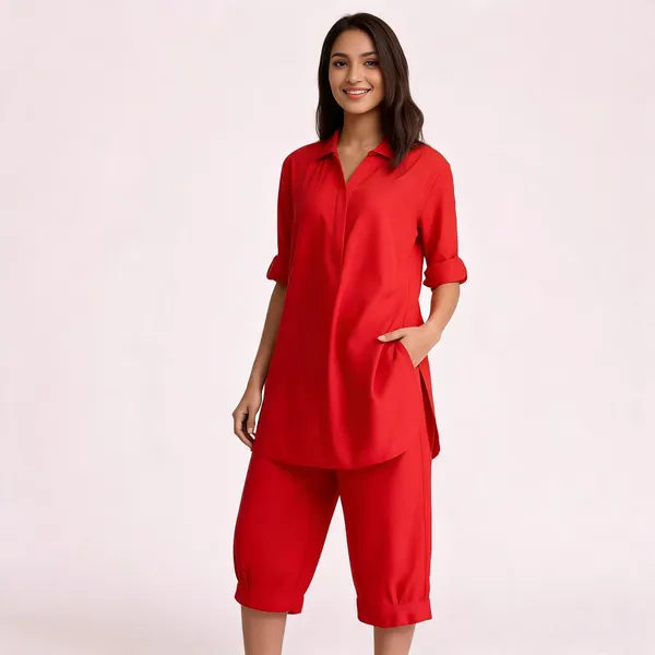 Red_Cotton_Relaxed_Long_Sleeve_Co_Ord_Set_For_Women