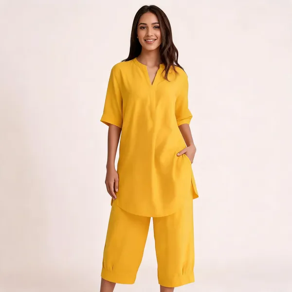 Yellow_Cotton_Relaxed_Fit_Co_Ord_Set_For_Women