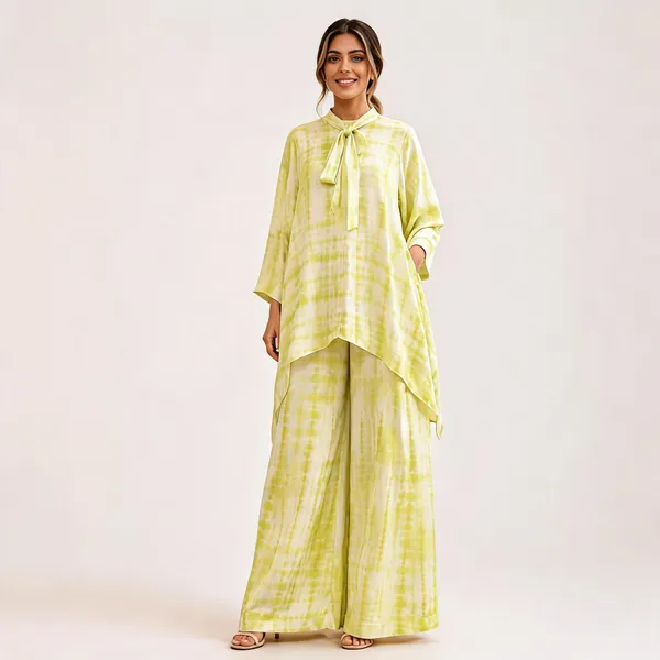 Lime_Satin_Abstract_Print_Kurta_Wide_Leg_Co_Ord_Set_For_Women