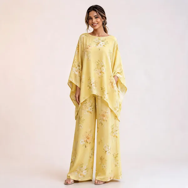 Yellow_Muslin_Relaxed_Kaftan_Wide_Leg_Co_Ord_Set_For_Women