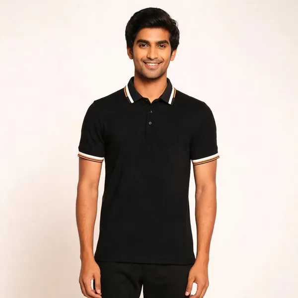 Black_Cotton_Blend_Striped_Regular_Fit_Polo_T-Shirt_For_Men