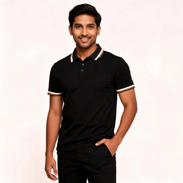 Black_Cotton_Blend_Striped_Regular_Fit_Polo_T-Shirt_For_Men