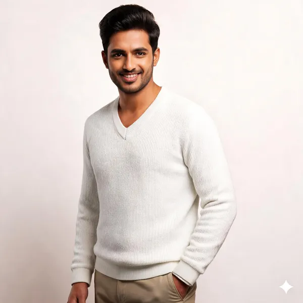 White_Cotton_Blend_Ribbed_Regular_Fit_Collared_Sweater_For_Men