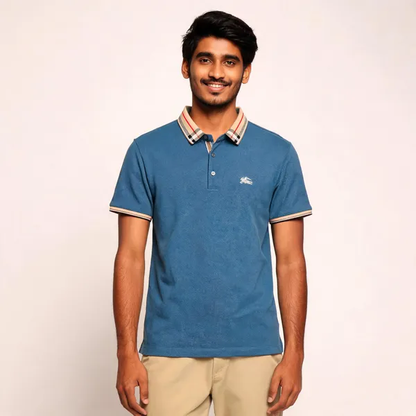 Blue_Cotton_Blend_Textured_Regular_Fit_Polo_T-Shirt_For_Men