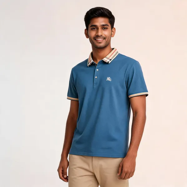 Blue_Cotton_Blend_Textured_Regular_Fit_Polo_T-Shirt_For_Men