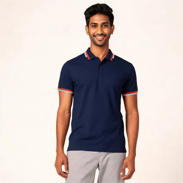 Navy_Cotton_Blend_Classic_Polo_T-Shirt_For_Men