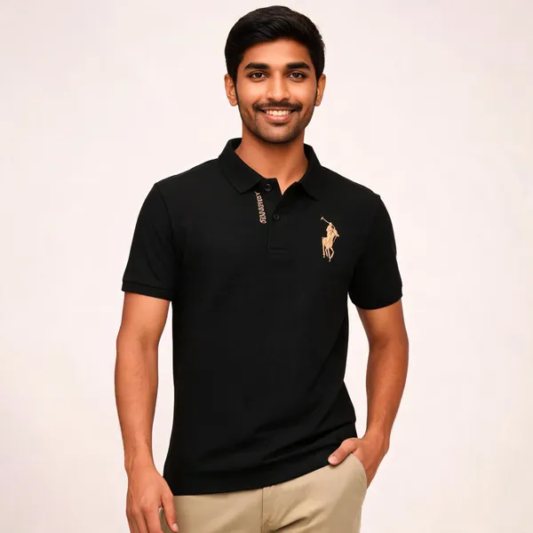Black_Cotton_Blend_Regular_Fit_Polo_T-Shirt_For_Men