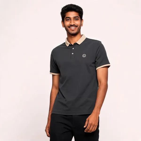 Black_Cotton_Blend_Contrast_Collar_Polo_T-Shirt_For_Men