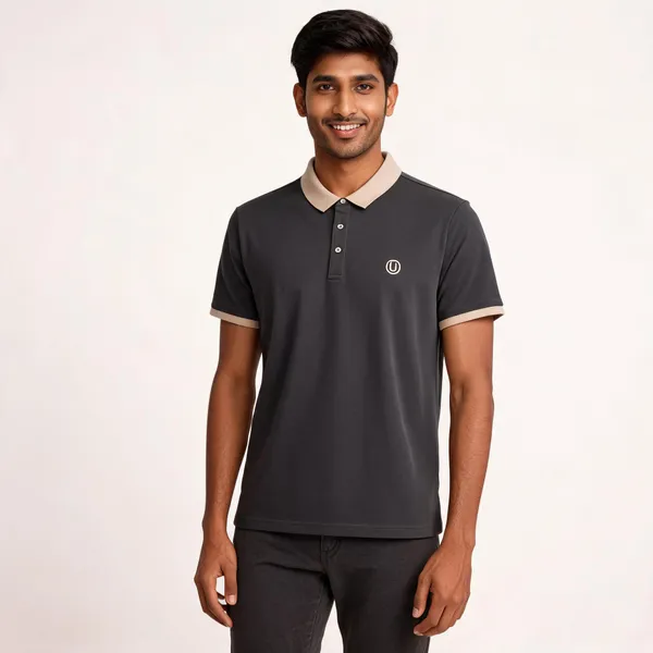 Black_Cotton_Blend_Contrast_Collar_Polo_T-Shirt_For_Men