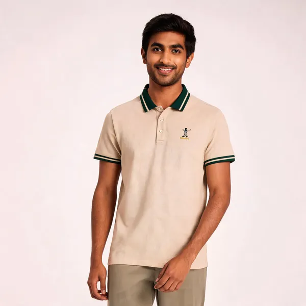 Cream_Cotton_Blend_Regular_Fit_Polo_T-Shirt_For_Men