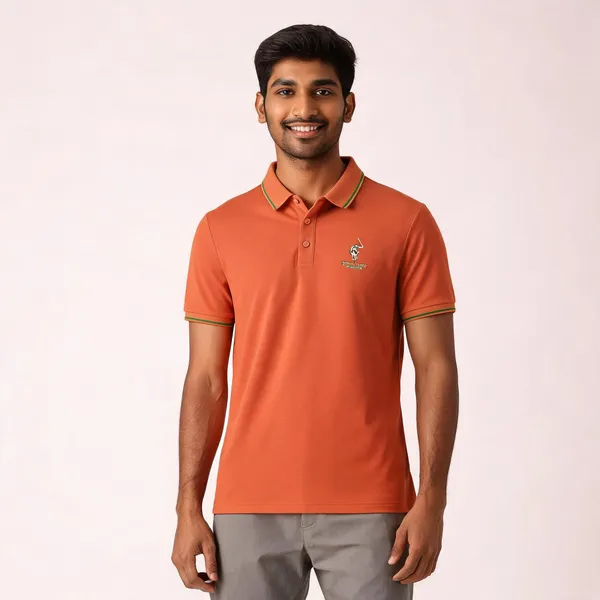 Orange_Cotton_Blend_Regular_Fit_Polo_T-Shirt_For_Men