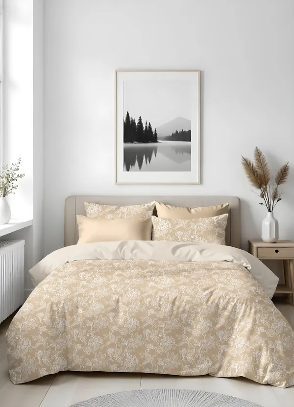 Fabric_Floral_Print_King_Size_Bedsheet_With_Pillow_Covers