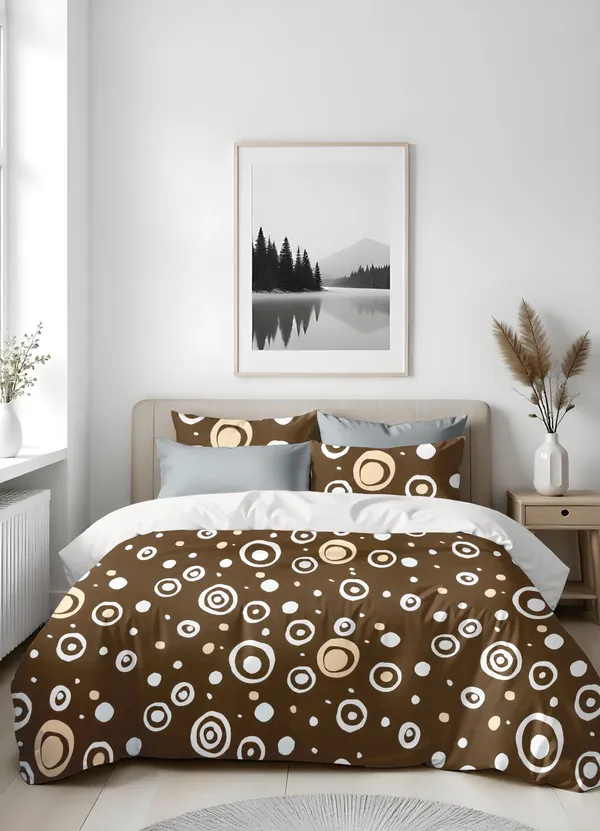 Brown_Modern_Geometric_Pattern_King_Size_Bedsheet_With_Pillow_Covers