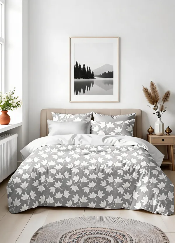 Grey_100%_Cotton_Bedsheet_Set_For_Home_Decor