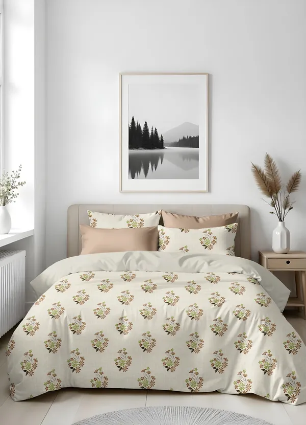 Floral_Print_King_Size_Bedsheet_With_Pillow_Covers