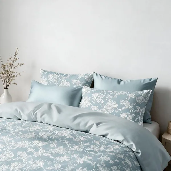 Light_Blue_100%_Cotton_Bedsheet_Set_For_Home_Decor