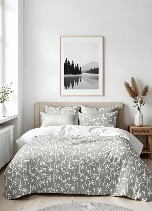 Grey_100%_Cotton_Bedsheet_Set_For_Home_Decor