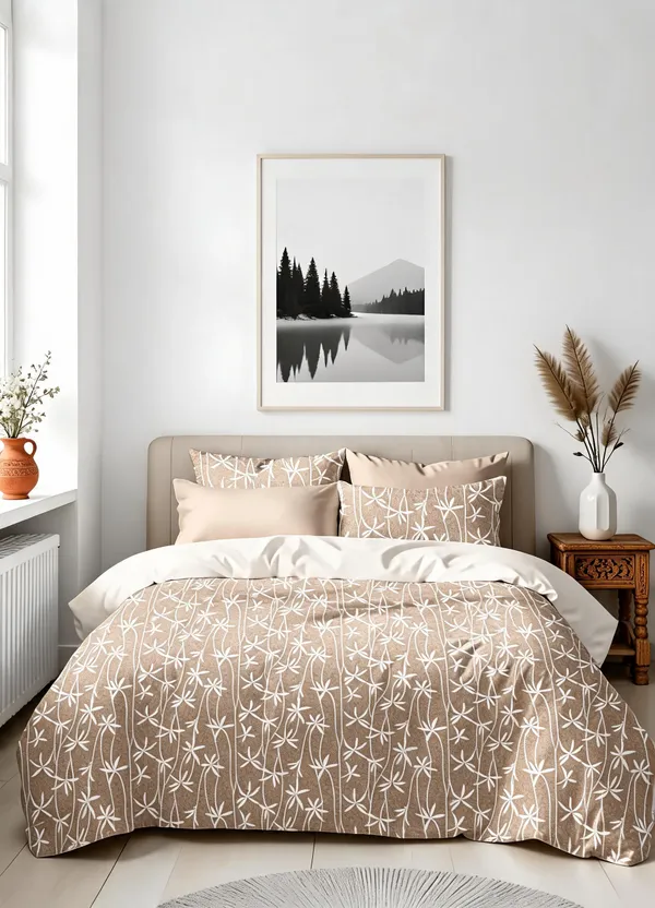 Beige_100%_Cotton_Bedsheet_Set_For_Home_Decor