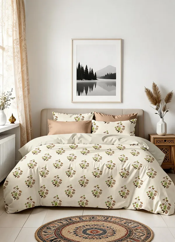 Cream_100%_Cotton_Bedsheet_Set_For_Home_Decor