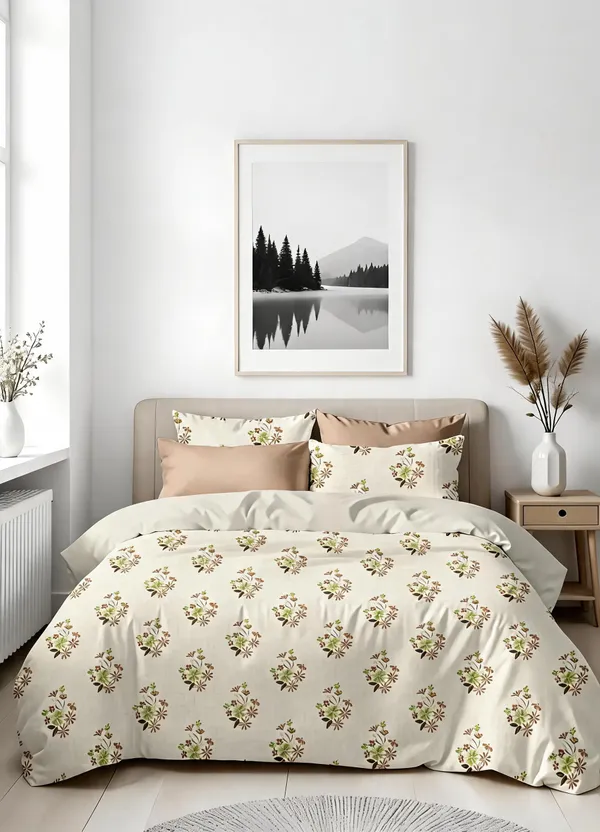 Cream_100%_Cotton_Bedsheet_Set_For_Home_Decor