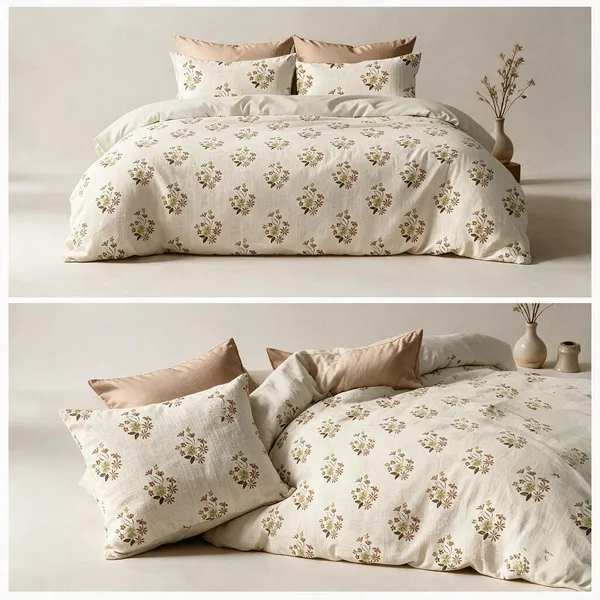 Cream_100%_Cotton_Bedsheet_Set_For_Home_Decor