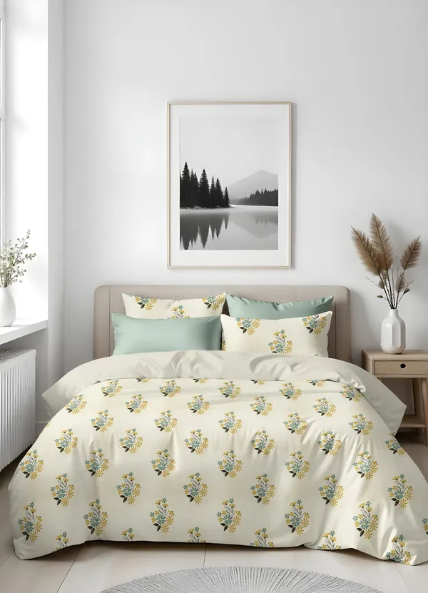 Floral_Print_King_Size_Bedsheet_With_Pillow_Covers