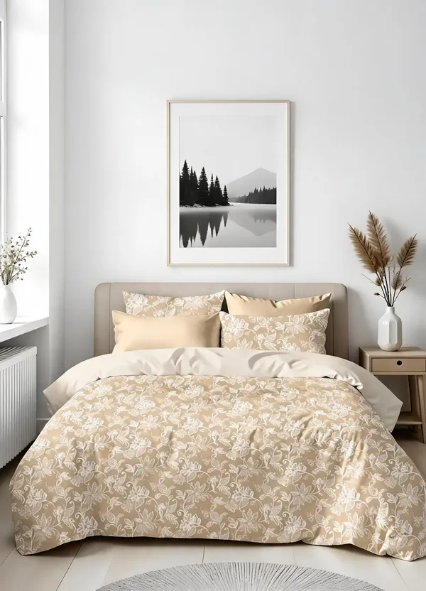 Beige_100%_Cotton_Bedsheet_Set_For_Home_Decor